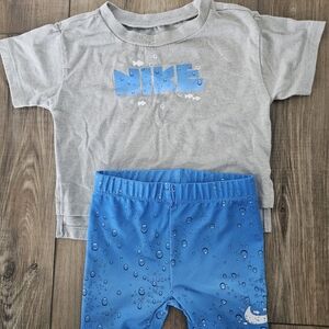Nike Gray Fish Tee and Blue Shorts Set